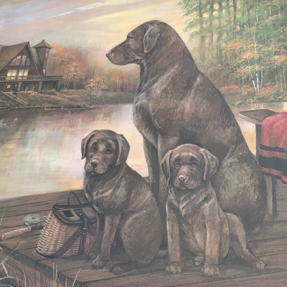 ☀️SALE☀️ Ruane Manning Tranquil Beauty Chocolate lab canvas - Picture 7 of 9